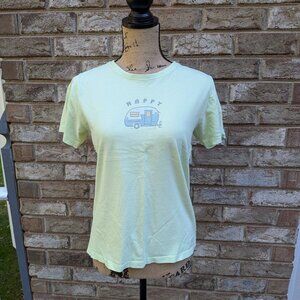 ⭐ Life is Good Happy Camper green Relaxed Fit tee Small